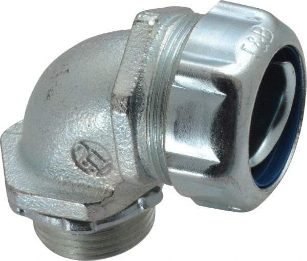 Thomas & Betts - 3/4" Trade, Malleable Iron Threaded Angled Liquidtight Conduit Connector - Noninsulated - Eagle Tool & Supply