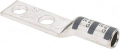 Thomas & Betts - 4 AWG Noninsulated Compression Connection Rectangle Ring Terminal - 1/4" Stud, 2.31" OAL x 0.52" Wide, Tin Plated Copper Contact - Eagle Tool & Supply