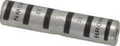Thomas & Betts - 2 AWG Compatible, Noninsulated, Crimp-On Butt Splice Terminal - 2 Wire Entries, Copper Contacts, Tin Contact Plating, 1.88" OAL, Brown - Eagle Tool & Supply