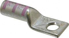 Thomas & Betts - 1/0 AWG Noninsulated Compression Connection Rectangle Ring Terminal - 3/8" Stud, 2.23" OAL x 3/4" Wide, Tin Plated Copper Contact - Eagle Tool & Supply