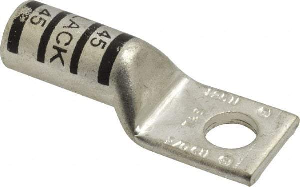 Thomas & Betts - 2/0 AWG Noninsulated Compression Connection Square Ring Terminal - 3/8" Stud, 2.28" OAL x 0.83" Wide, Tin Plated Copper Contact - Eagle Tool & Supply