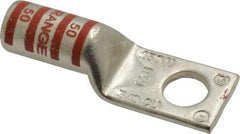 Thomas & Betts - 3/0 AWG Noninsulated Compression Connection Square Ring Terminal - 1/2" Stud, 2.7" OAL x 0.92" Wide, Tin Plated Copper Contact - Eagle Tool & Supply