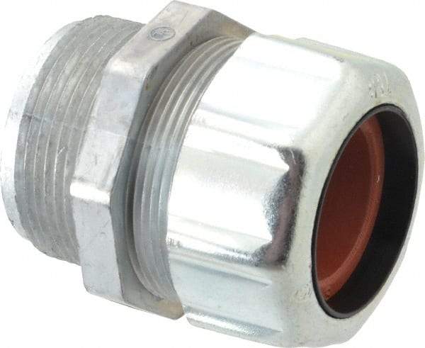 Thomas & Betts - 1 to 1-3/16" Cable Capacity, Liquidtight, Straight Strain Relief Cord Grip - 1-1/2 NPT Thread, 3-1/16" Long, Zinc - Eagle Tool & Supply