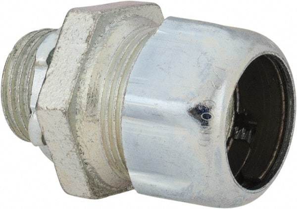 Thomas & Betts - 1/2" Trade, Malleable Iron Compression Straight Rigid/Intermediate (IMC) Conduit Connector - Noninsulated - Eagle Tool & Supply