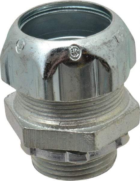 Thomas & Betts - 3/4" Trade, Malleable Iron Compression Straight Rigid/Intermediate (IMC) Conduit Connector - Noninsulated - Eagle Tool & Supply