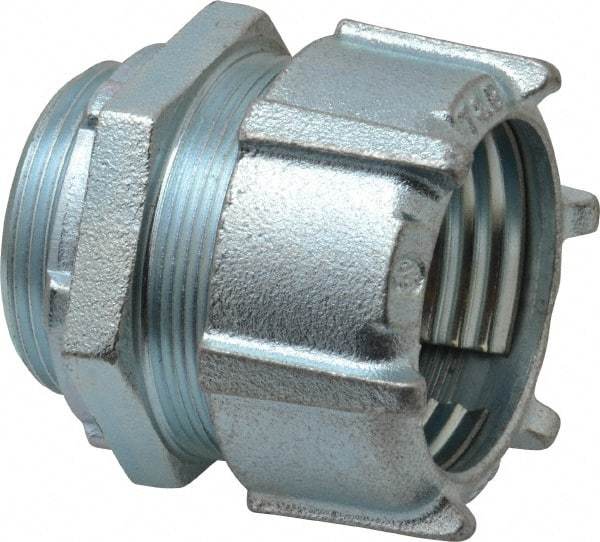 Thomas & Betts - 1-1/2" Trade, Malleable Iron Compression Straight Rigid/Intermediate (IMC) Conduit Connector - Noninsulated - Eagle Tool & Supply