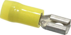 Thomas & Betts - 12 to 10 AWG, Nylon, Fully Insulated, Female Wire Disconnect - 1/4 Inch Wide Tab, Yellow, CSA Certified, RoHS Compliant, UL 94 V-2, UL File E66716, UL Listed - Eagle Tool & Supply