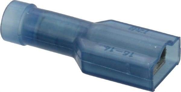 Thomas & Betts - 16 to 14 AWG, Nylon, Fully Insulated, Female Wire Disconnect - 1/4 Inch Wide Tab, Blue, CSA Certified, RoHS Compliant, UL 94 V-2, UL File E66716, UL Listed - Eagle Tool & Supply
