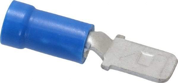 Thomas & Betts - 16 to 14 AWG, Vinyl, Fully Insulated, Male Wire Disconnect - 1/4 Inch Wide Tab, Blue, CSA Certified, RoHS Compliant, UL 94 V-0, UL File E66716, UL Listed - Eagle Tool & Supply