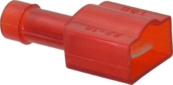 Thomas & Betts - 22 to 18 AWG, Nylon, Fully Insulated, Male Wire Disconnect - 1/4 Inch Wide Tab, Red, CSA Certified, RoHS Compliant, UL 94 V-0, UL File E66716, UL Listed - Eagle Tool & Supply