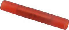 Thomas & Betts - 22 to 18 AWG Compatible, Nylon Fully Insulated, Crimp-On Butt Splice Terminal - 2 Wire Entries, Copper Contacts, Tin Contact Plating, 1.19" OAL, Red - Eagle Tool & Supply