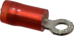 Thomas & Betts - 22-16 AWG Partially Insulated Crimp Connection D Shaped Ring Terminal - #4 Stud, 0.72" OAL x 0.23" Wide, Tin Plated Copper Contact - Eagle Tool & Supply