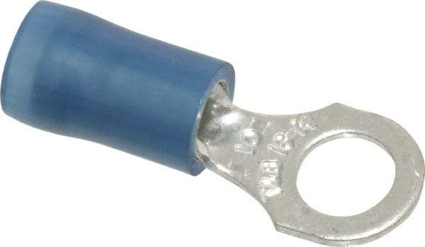 Thomas & Betts - 18-14 AWG Partially Insulated Crimp Connection D Shaped Ring Terminal - #10 Stud, 0.89" OAL x 0.31" Wide, Tin Plated Copper Contact - Eagle Tool & Supply