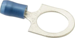 Thomas & Betts - 18-14 AWG Partially Insulated Crimp Connection D Shaped Ring Terminal - 1/2" Stud, 1-1/4" OAL x 0.72" Wide, Tin Plated Copper Contact - Eagle Tool & Supply