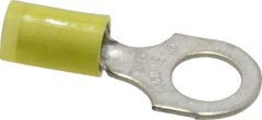 Thomas & Betts - 12-10 AWG Partially Insulated Crimp Connection D Shaped Ring Terminal - 5/16" Stud, 1.21" OAL x 0.53" Wide, Tin Plated Copper Contact - Eagle Tool & Supply