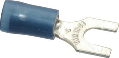 Thomas & Betts - #6 Stud, 18 to 14 AWG Compatible, Partially Insulated, Crimp Connection, Standard Fork Terminal - Eagle Tool & Supply