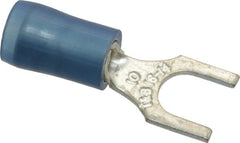 Thomas & Betts - #10 Stud, 18 to 14 AWG Compatible, Partially Insulated, Crimp Connection, Standard Fork Terminal - Eagle Tool & Supply