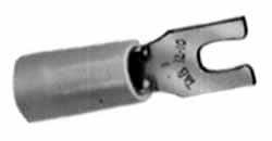 Thomas & Betts - #10 Stud, 18 to 14 AWG Compatible, Partially Insulated, Crimp Connection, Locking Fork Terminal - Eagle Tool & Supply