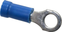 Thomas & Betts - 18-14 AWG Partially Insulated Crimp Connection D Shaped Ring Terminal - #10 Stud, 0.97" OAL x 0.31" Wide, Tin Plated Copper Contact - Eagle Tool & Supply