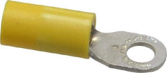 Thomas & Betts - 12-10 AWG Partially Insulated Crimp Connection D Shaped Ring Terminal - #8 Stud, 1.06" OAL x 0.31" Wide, Tin Plated Copper Contact - Eagle Tool & Supply