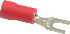 Thomas & Betts - #6 Stud, 22 to 16 AWG Compatible, Partially Insulated, Crimp Connection, Standard Fork Terminal - Eagle Tool & Supply