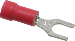 Thomas & Betts - #10 Stud, 22 to 16 AWG Compatible, Partially Insulated, Crimp Connection, Standard Fork Terminal - Eagle Tool & Supply