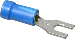 Thomas & Betts - #6 Stud, 18 to 14 AWG Compatible, Partially Insulated, Crimp Connection, Standard Fork Terminal - Eagle Tool & Supply