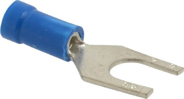 Thomas & Betts - 1/4" Stud, 18 to 14 AWG Compatible, Partially Insulated, Crimp Connection, Standard Fork Terminal - Eagle Tool & Supply