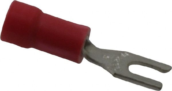 Thomas & Betts - #6 Stud, 22 to 16 AWG Compatible, Partially Insulated, Crimp Connection, Locking Fork Terminal - Eagle Tool & Supply