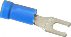 Thomas & Betts - #6 Stud, 18 to 14 AWG Compatible, Partially Insulated, Crimp Connection, Locking Fork Terminal - Eagle Tool & Supply