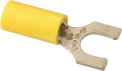 Thomas & Betts - 1/4" Stud, 12 to 10 AWG Compatible, Partially Insulated, Crimp Connection, Locking Fork Terminal - Eagle Tool & Supply