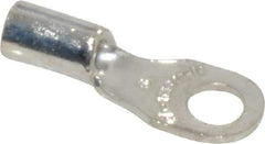 Thomas & Betts - 18-14 AWG Noninsulated Crimp Connection D Shaped Ring Terminal - #6 Stud, 0.72" OAL x 1/4" Wide, Tin Plated Copper Contact - Eagle Tool & Supply
