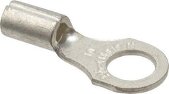 Thomas & Betts - 18-14 AWG Noninsulated Crimp Connection D Shaped Ring Terminal - #10 Stud, 3/4" OAL x 0.31" Wide, Tin Plated Copper Contact - Eagle Tool & Supply