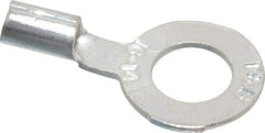 Thomas & Betts - 18-14 AWG Noninsulated Crimp Connection D Shaped Ring Terminal - 1/4" Stud, 0.93" OAL x 1/2" Wide, Tin Plated Copper Contact - Eagle Tool & Supply