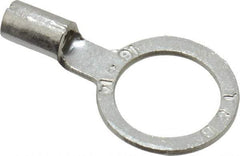 Thomas & Betts - 18-14 AWG Noninsulated Crimp Connection D Shaped Ring Terminal - 3/8" Stud, 0.96" OAL x 0.54" Wide, Tin Plated Copper Contact - Eagle Tool & Supply