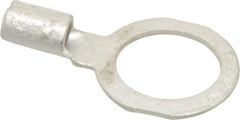 Thomas & Betts - 12-10 AWG Noninsulated Crimp Connection D Shaped Ring Terminal - 1/2" Stud, 1.21" OAL x 0.72" Wide, Tin Plated Copper Contact - Eagle Tool & Supply