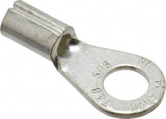 Thomas & Betts - 8 AWG Noninsulated Crimp Connection Circular Ring Terminal - 5/16" Stud, 1.32" OAL x 0.59" Wide, Tin Plated Copper Contact - Eagle Tool & Supply