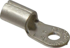 Thomas & Betts - 6 AWG Noninsulated Crimp Connection Circular Ring Terminal - #10 Stud, 1.13" OAL x 0.48" Wide, Tin Plated Copper Contact - Eagle Tool & Supply