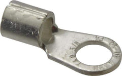 Thomas & Betts - 4 AWG Noninsulated Crimp Connection Circular Ring Terminal - 3/8" Stud, 1.35" OAL x 0.6" Wide, Tin Plated Copper Contact - Eagle Tool & Supply