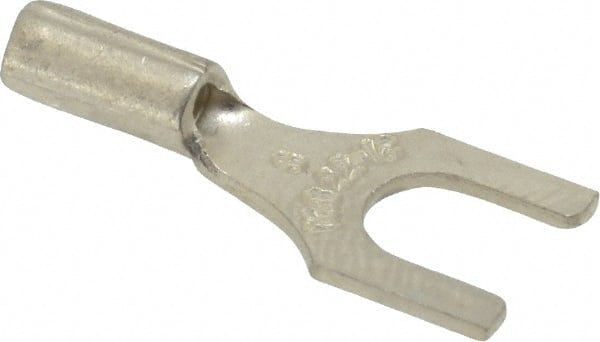 Thomas & Betts - #8 Stud, 22 to 16 AWG Compatible, Noninsulated, Crimp Connection, Standard Fork Terminal - Eagle Tool & Supply