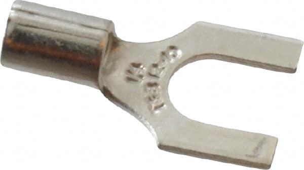 Thomas & Betts - 1/4" Stud, 12 to 10 AWG Compatible, Noninsulated, Crimp Connection, Standard Fork Terminal - Eagle Tool & Supply