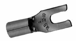 Thomas & Betts - #8 Stud, 12 to 10 AWG Compatible, Noninsulated, Crimp Connection, Locking Fork Terminal - Eagle Tool & Supply