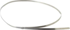 Thomas & Betts - 35" Long Natural (Color) Stainless Steel Standard Cable Tie - 200 Lb Tensile Strength, 0.38mm Thick, 254mm Max Bundle Diam - Eagle Tool & Supply