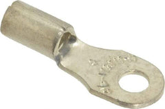 Thomas & Betts - 18-14 AWG Noninsulated Crimp Connection D Shaped Ring Terminal - #4 Stud, 0.72" OAL x 1/4" Wide, Tin Plated Copper Contact - Eagle Tool & Supply