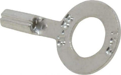 Thomas & Betts - 22-16 AWG Noninsulated Crimp Connection D Shaped Ring Terminal - 1/4" Stud, 0.92" OAL x 1/2" Wide, Tin Plated Copper Contact - Eagle Tool & Supply