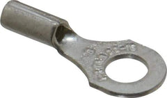Thomas & Betts - 22-16 AWG Noninsulated Crimp Connection D Shaped Ring Terminal - #8 Stud, 3/4" OAL x 0.31" Wide, Tin Plated Copper Contact - Eagle Tool & Supply
