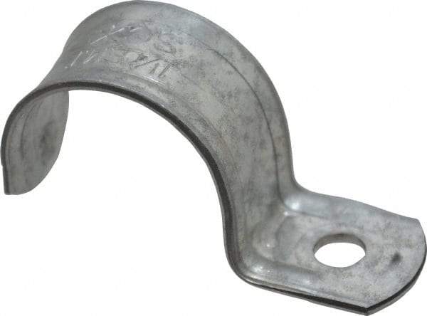 Thomas & Betts - 1-1/4" Pipe, Steel, Zinc Plated" Pipe or Conduit Strap - 1 Mounting Hole - Eagle Tool & Supply