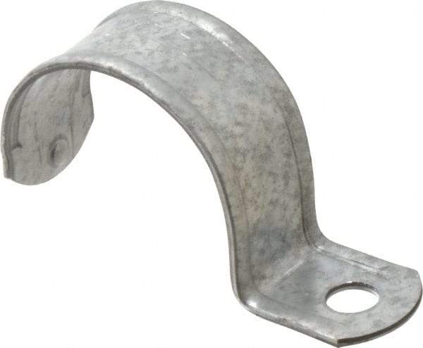 Thomas & Betts - 2" Pipe, Steel, Zinc Plated" Pipe or Conduit Strap - 1 Mounting Hole - Eagle Tool & Supply