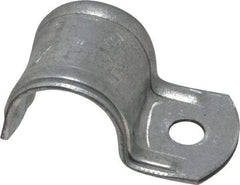 Thomas & Betts - 1/2" Pipe, Steel, Zinc Plated" Pipe or Conduit Strap - 1 Mounting Hole - Eagle Tool & Supply