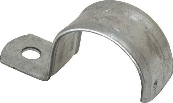 Thomas & Betts - 1-1/4" Pipe, Steel, Zinc Plated" Pipe or Conduit Strap - 1 Mounting Hole - Eagle Tool & Supply